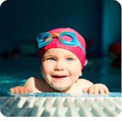 Child in a swimming pool child in swimming pool